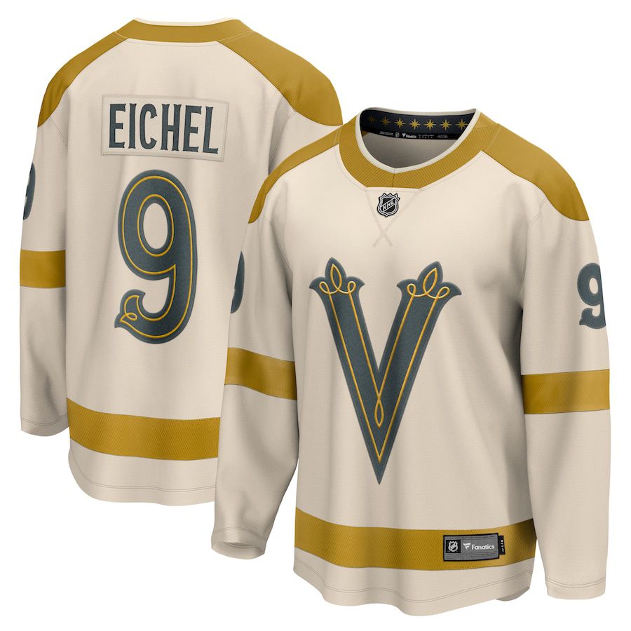 Men Vegas Golden Knights #9 Jack Eichel Fanatics Branded Cream 2024 NHL Winter Classic Breakaway Player Jersey